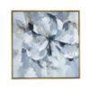 Large Modern Flower Oil Painting, SquareFrame Wall Art - Blue / Gray - Image 2