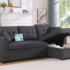 Luxurious Comfort Sectional Sofa Bed - Dark Gray - Image 4