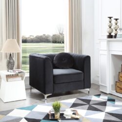 Sleek Modern Sloped Armchair - Black