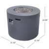 Contemporary 31" Round Fire Pit With 40, 000 Btu - Dark Gray - Image 3
