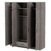 Contemporary 4 Door Wardrobe With 1 Drawer And Top Cabinet - Gray - Image 2