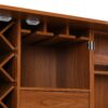 Home Bar Cabinet, Industrial Rattan Door Fold Out Bar Cabinet With Storage Bar Table - Walnut - Image 24