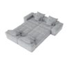 Modern Oversized Modular Sectional Sofa, Sparkling Chenille Fabric Soft Cushion Sofa With 8 Pillows, 8 Pieces Diy Combination Tufted Sofa, No Assembly Required - Gray - Image 23