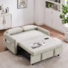 Pull Out Sleep Sofa Bed Loveseats Sofa Couch With Adjsutable Backrest, Storage Pockets, 2 Soft Pillows, USB Ports For Living Room, Bedroom, Apartment, Office - Beige - Image 10