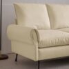 Modern Sectional Technical Leather L-Shaped Sofa Couch With Reversible Chaise Lounge - Beige - Image 7