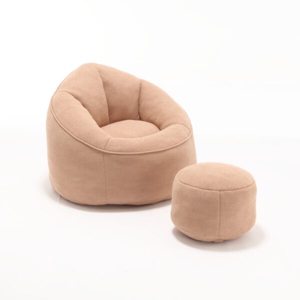 Bedding Bean Bag Sofa Chair High Pressure Foam Bean Bag Chair Adult Material With Padded Foam Padding Compressed Bean Bag With Footrest - Tan