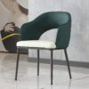 Dining Chairs, Modern Faux Leather Dining Metal Legs (Set of 2) - Green - Image 5