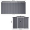 Outdoor Storage Shed 8 2 Ft Large Metal Tool Sheds Heavy Duty Storage House With Sliding Doors And Air Vent For Backyard Patio Lawn To Store Bikes Tools Lawnmowers - Gray - Image 3