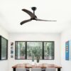 Ceiling Fan, Indoor Outdoor Ceiling Fan With Light With Remote Control, Noiseless Reversible Motor, 6 Speed, 3 Color, For Patio Living Room, Bedroom, Office, Indoor - Matte Black - Image 2