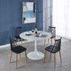 Tulip Table Mid-Century Dining Table For 4-6 People With Round MDF Table Top, Pedestal Dining Table, End Table Leisure Coffee Table - White - Image 10