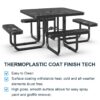Square Outdoor Picnic Table With Umbrella Pole - Black - Image 3