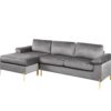 Shannon - Velvet Sectional Sofa With Chaise - Gray - Image 8