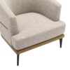 Modern Two-Tone Barrel Chair, Upholstered Round Armchair For Living Room Bedroom Reading Room - Mustard Green - Image 21