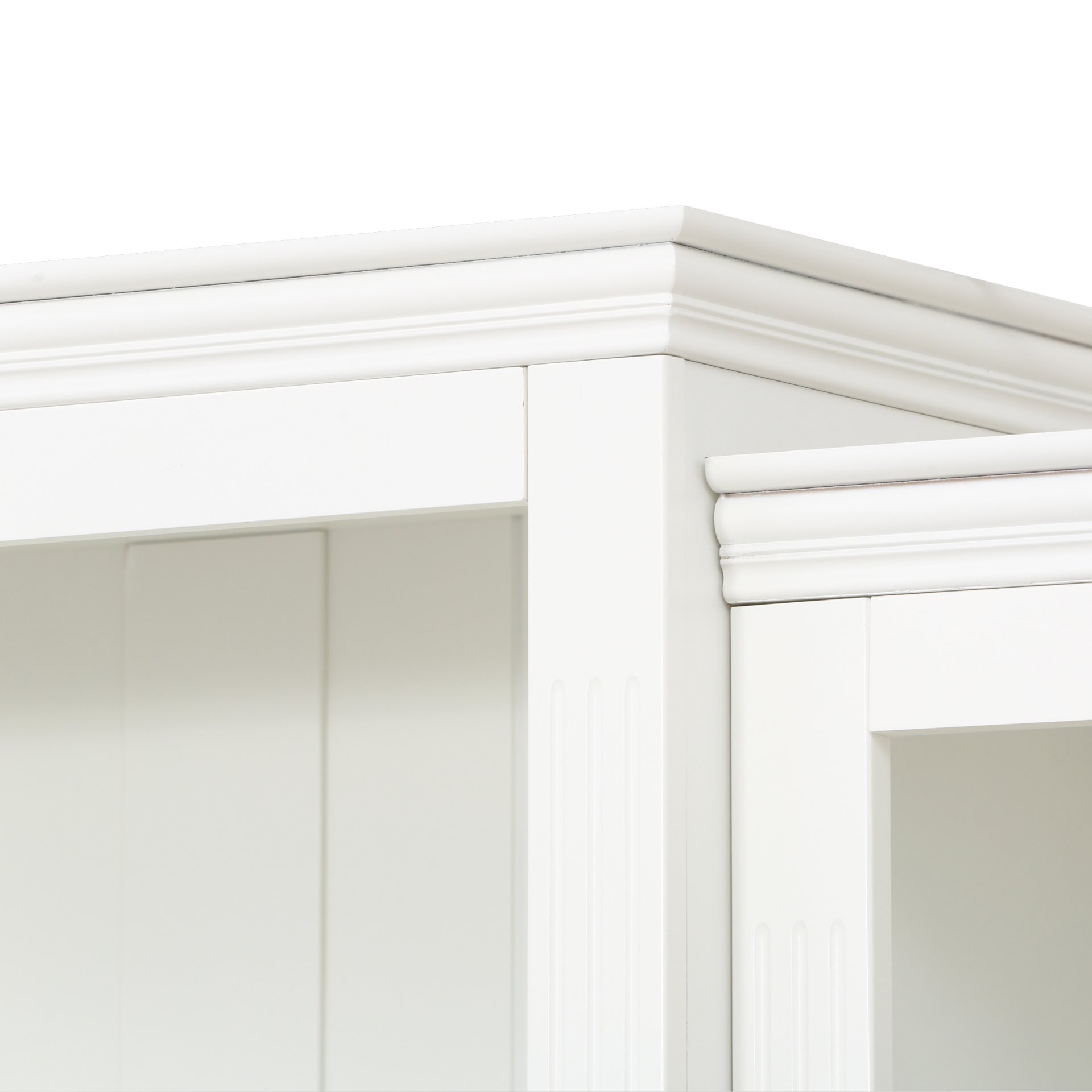 Retro Style Display Bookcase With Adjustable LED Ceiling Light And Tempered Glass Shelves - White - Image 12