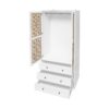Hollow Pattern 2 Door 3 Drawer Wardrobe, The Collision Of Wood Color, Suitable For Bedrooms And Dressing Rooms - White - Image 16