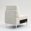 Modular Sectional Sofa Armless Seat Module, Corduroy Sectional Couch, Single Couch Modular Armless Accent Chair With Back Cushion - Beige - Image 7