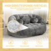 Durable Comfort High Back Bean Bag Sofa Lounger For Adults And Kids - Gray - Image 6