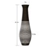 Tall Standing Designer Floor Vase Durable Artificial Rattan Elegant 2 Tone Finish Ideal Decor Accent For Living Room, Bedroom, Entryway Stylish Home Decor Statement Piece - Black / Gray - Image 3