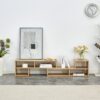 2 Piece Cube TV Stand And L Shaped Entertainment Center With Open Storage And 2 Shelves - Burly Wood - Image 6