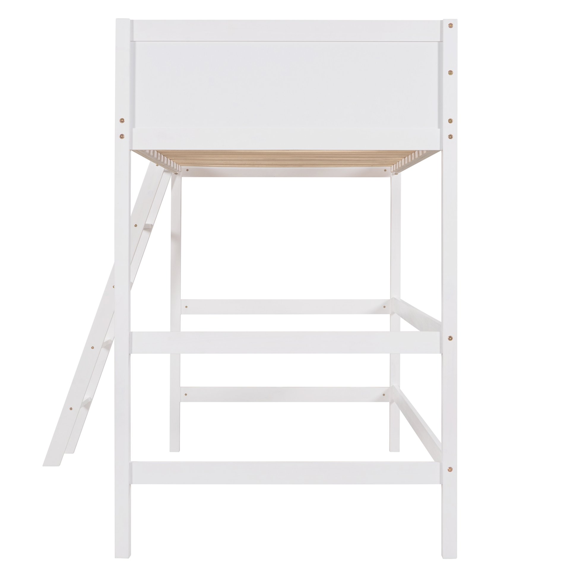 Twin Size Loft Bed With Ladder - White - Image 10