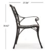 Patio Cast Aluminum Outdoor Dining Chairs (Set of 2) - Bronze - Image 3