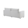 Modern Square Arm Sofa With Soft Fabric Upholstery, Deep Cushions, Sturdy Wooden Legs - White - Image 9