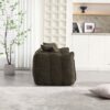 Soft Beanbag Chair With High Resilience Foam Core For Two People - Olive Green - Image 9
