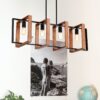 4 Light Kitchen Island Lights Pendant Light Farmhouse Dining Room Light Fixture, Rectangular Chandelier, 36" Hanging Lighting For Living Room, Conference Room, Home Office - Matte Black - Image 2