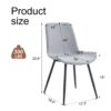 Comfortable Linen Cotton Dining Chair Set Six Pieces - Light Gray - Image 2