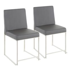 Fuji - Contemporary High Back Dining Chair (Set of 2) - Gray