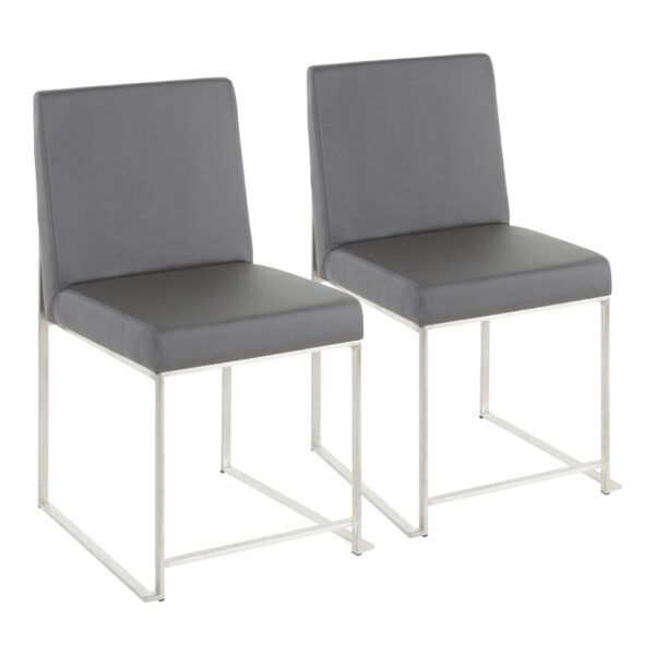 Fuji - Contemporary High Back Dining Chair (Set of 2) - Gray