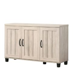 Corby - Oak Finish 3 - Door Shoe Cabinet - Dusty Gray