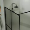 Shower Screen Door Frost Tempered Glass - Black - Image 3