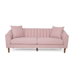 Contemporary 3 Seater Sofa With Plush Accents - Blush