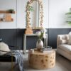 Full Length Arched Wall Mirror With en Leaf Accents Decorative Mirror For Living Room Bedroom - Gold - Image 3