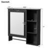 Wall Mounted Bathroom Storage Cabinet, Medicine Cabinets With Large Mirror Door, Adjustable Shelves And Three Open Storage Levels(Not Include Bathroom Vanity) - Black - Image 7