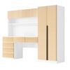 2 Door Storage Desk Wardrobe For Bedroom With Shelves And Drawers - Natural - Image 5