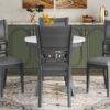 5 Piece Dining Round Table Set With One Faux Marble Top Dining Table And Four Pu-Leather Chairs - Gray - Image 15