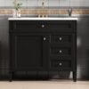 Bathroom Vanity With Top Sink, Modern Bathroom Storage Cabinet, 2 Drawers And A Tip-Out Drawer, Single Sink Bathroom Vanity - Black - Image 22