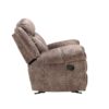 Zubaida - Two Tone Velvet Recliner Sofa With USB Port Drop Down Table - Chocolate - Image 5