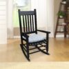 Elegant Wooden Porch Rocker Chair, Comfortable Wide Seat - Black - Image 4