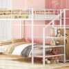 Full Over Full Bunk Bed With Lateral Storage Ladder And Wardrobe - White - Image 11