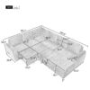 U-Shaped Sofa Sectional Sofa Pull-Out Sofa Bed With A Storage Chaise Lounge, Charging Devices For Living Room - Gray - Image 3