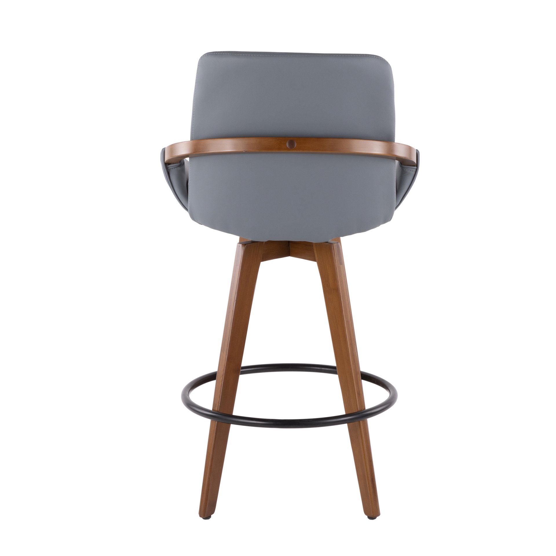 Cosmo - Mid-Century Counter Stool - Gray / Walnut - Image 4