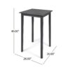 Outdoor Minimalist Acacia Wood Square Bar Table - Dark Gray - Image 3