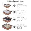 4 Piece Luggage Set Suitcase Set, Abs Hard Shell Lightweight Expandable Travel Luggage With 4 Packing Cubes, Tsa Lock, Spinner Wheels (16 / 20 / 24 / 28) - Coffee - Image 9