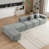Sectional Sofa Full-Compressed Sofa Couch Free-Combined Sofa For Living Room - Gray - Image 15