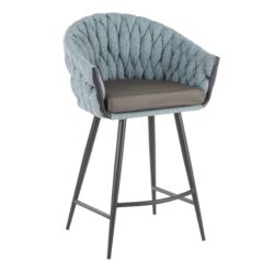 Matisse - Braided Contemporary Counter Stool - Black / Gray / Blue