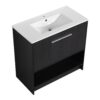 Modern 36" Bathroom Vanity With Ceramic Sink And Soft Closing Doors - Dark Oak - Image 14