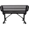 4' Outdoor Steel Bench With Backrest - Black - Image 6